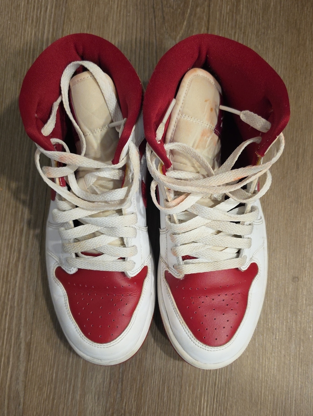Jordan Women's White and Red High-Top Sneakers